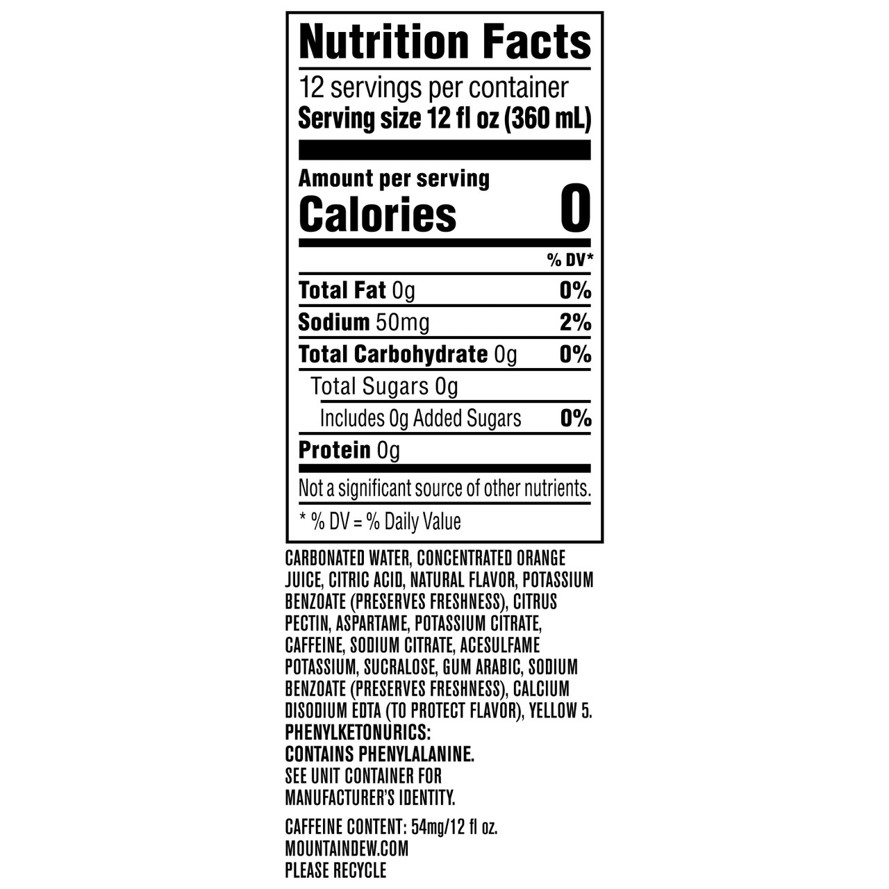 Diet Mountain Dew Citrus Soda Pop, 12 Oz, 12 Pack Cans